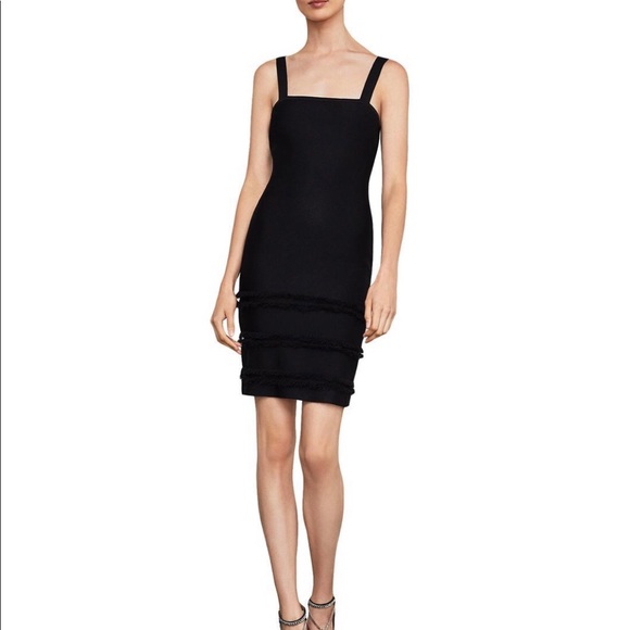 BCBGMAXAZRIA Bodycon Bandage Little Black Cocktail Dress Size Large NWT - Picture 1 of 8